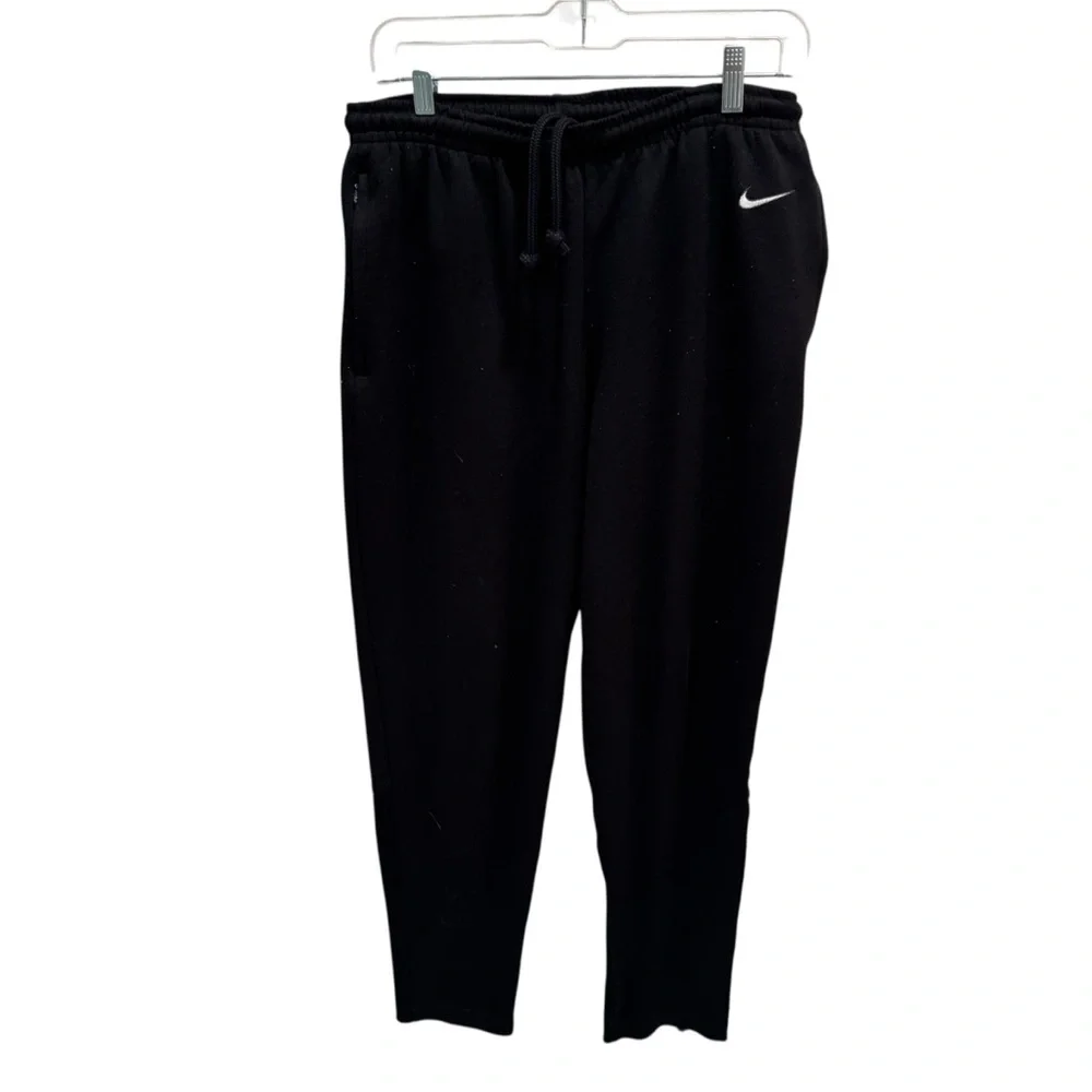 Nike Tech Men’s M Black Fleece Pants Zippers Drawstring Workout Athleisure